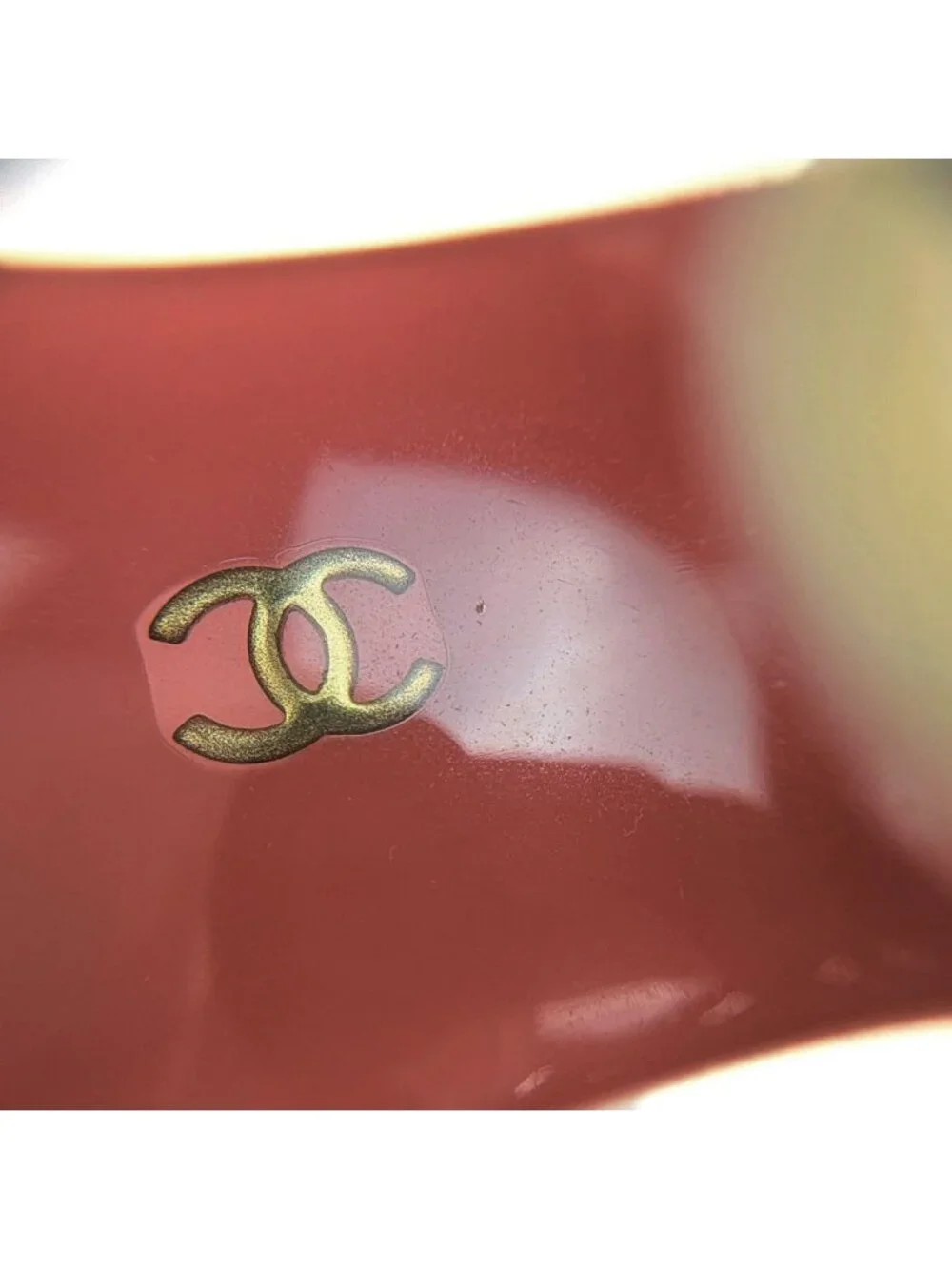 Chanel Bangle CC Logo Plastic Brown Bracelet